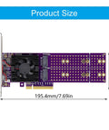 Kickstart Desktop Upgrade With This Dual Bay M.2 NVMe Enclosure Feature PCI Express 4.0 Riser Card measuring 195.4mm x 68.5mm.