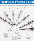 600 Pieces Stainless Steel Pop Rivet Kit Pro Grade With Washers In 9 SAE Rivet Sizes And 3 Washer Sizes Built To Last