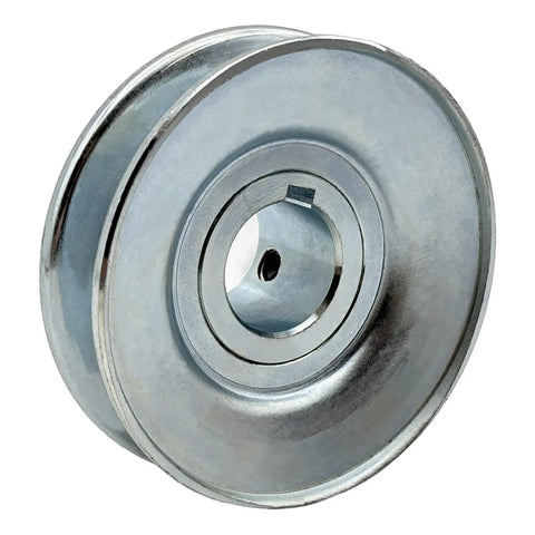 Heavy Duty 3.5 Inch V Belt Pulley With 1 Groove 1 Inch Bore 1/4 X 1/8 Keyseat Includes 2 Screws And Wrench Zinc Plated 1020 Steel Motor Pulley For A B 5L 4L AX BX V Belts