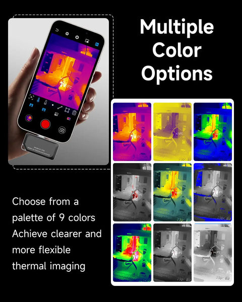 Type-C Thermal Camera For iPhone And Android Devices With 320x240 Resolution And 15x Digital Zoom, showcasing color options