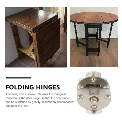 2 Pack Zinc Alloy Folding Table Hinges With Soft Close And Wide Opening Angle Concealed Cabinet Door Hinges for Furniture Kitchen Cupboard