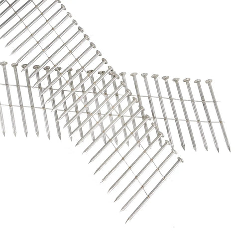 Stainless Coil Siding Nails 2-1/2 Inch 0.09 Inch Ring Shank 15 Degree Small Cap Nails for cement board siding and fencing jobs