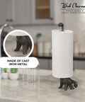 Rustic Cat Paper Towel Holder In Gold Metal Free Standing Floor Or Countertop Stand Holds Paper Towels Or Toilet Paper
