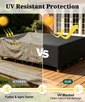 UV Resistant Heavy Duty Outdoor Furniture Cover Tough As Nails 113 Inch By 76 Inch By 28 Inch Waterproof 900D Fits Large Sets
