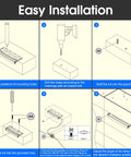 Easy installation guide for 7 Inch Outdoor LED Step Lights For Retaining Walls, Low Voltage 4W Landscape Lighting, showing steps 1-6.