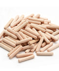Pile of 150 Piece Wood Dowels Kit Five Sixteenths By Two Inches Fluted Dowel Pins For Diy Projects, Crafts, And Furniture Making