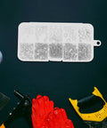 Zinc Alloy Machine Screw And Nut Kit With Washers, 320Pcs Pan Head Bolts Set in a white organizer box on workbench