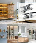 5 Pack Glass Clamps For 5 To 10mm Thick Glass Durable Rustproof Bidirectional Mounts For Shelves Partitions Display