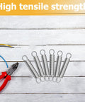 Premium 20Pc Stainless Steel Mechanical Extension Springs Kit With Durable Hooks, Perfect 3 Inch Length Tension For DIY Crafts Heavy Duty Repairs And Home Projects You Gotta Love. shown with pliers
