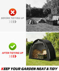 Before and after using Portable Bike Storage Shed Tent For Outdoor Use Fits 1 To 2 Bicycles With Rain Cover Silver Coated Shield