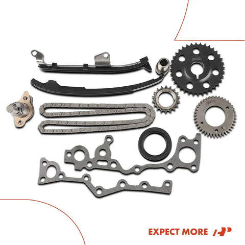 Toyota Tacoma Timing Chain Kit 7 Piece With Sprocket Tensioner And Guide For 1995 To 2004 L4 2.4L DOHC Engine Replacement components