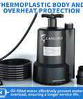 Half Horsepower Submersible Sump Pump 2450 GPH Water Transfer Pump Portable Electric For Hot Tubs Pools Basements Gardens Ponds