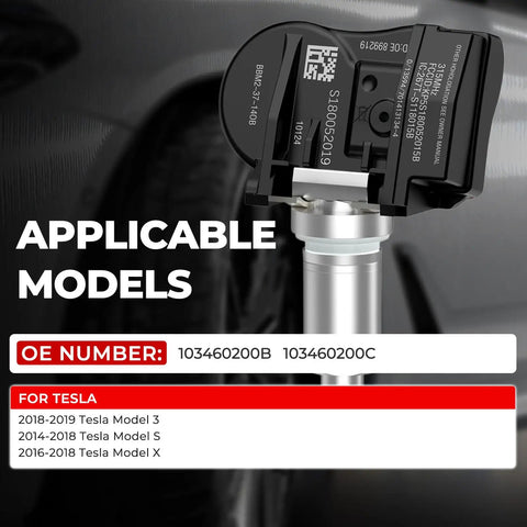 Dead On Fit Tire Pressure Monitoring System Sensors 315MHZ Direct OE Replacement Preprogrammed 4 Pack for Tesla Model 3