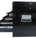 Side view of Portable Metal Tool Chest With 6 Drawers 24 Inch Cabinet Ball Bearing Drawer Slides Lockable Steel Tool Storage Box Organizer