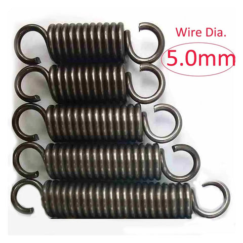 Heavy Gauge Extension Tension Springs With Secure Hook Ends deliver rock solid shock absorption, 5mm wire, 30mm diameter.