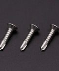 Size 10 By 1 Inch Stainless Steel 410 Self Tapping Screws For Metal With Self Drilling Countersunk Flat Head Phillips Drive 100 Pack