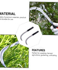 Lightweight Garden Mower And Reaping Tool Set Of Two With Comfortable Grip showing durable solid wood handles in use