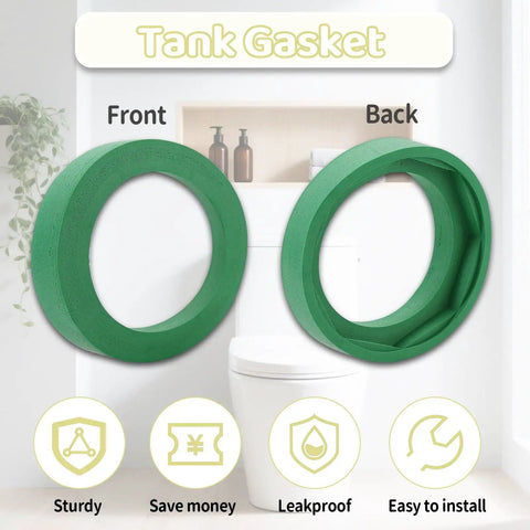 Front and back view of tank gasket from 3 Inch Toilet Tank To Bowl Coupling Kit Compatible With Champion 4, fits 3 inch flush valve