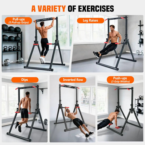 Foldable Power Tower For Pull Ups Dips And Push Ups Free Standing Multi Function Strength Training Station For Home Gym