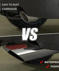 Comparison of rusted vs Two Pack 18 Inch Stainless Steel Exhaust Tips Weld On Universal For 2.5 Inch OD Tailpipes