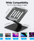 Adjustable Laptop Stand For Desk With Foldable Metal Riser And Portable Ventilated Cooling Holder for 10-17 inch notebooks