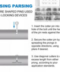 Instructions using Garage Ready Heavy Duty Stainless Steel Cotter Pin Kit With 420 Pieces Split Pins And Hairpin Style M1 To M3 Assortment