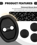 8 Piece Car Door Strike Protector Kit With Silicone Door Latch Cover And Full Adhesive Backing, oval black silicone covers