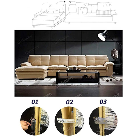 Heavy Duty Sectional Sofa Connector Screws Two Pack No Slip Couch Brackets Secure Your Setup End The Sliding Forever Indoor Lounge Essential Hardware Kit For Sturdy Wood Frames