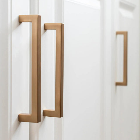 Solid Core Cabinet Pulls In Champagne Bronze, 12 Inch Center, Heavy Duty Luxury Hardware For Cabinets, Doors, And Dresser Drawers