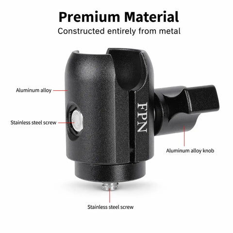Rugged Aluminum Alloy Single Socket Arm With One Quarter Twenty Threaded Stud For One Inch Ball Components, 360 Degree Rotation, Tough As Nails Heavy Duty Mount Adapter For RAM B Size Mounts, metal close-up