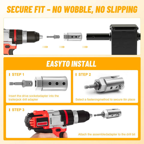 Step-by-step guide for using Trailer Jack Drill Adapter One Half Inch Stainless Steel Socket For One Inch Drive Jacks
