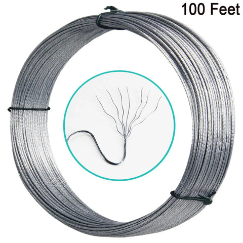Heavy Duty Braided Picture Hanging Wire 100 Feet Long For Photo Frames Artwork And Mirrors Super Sturdy Flexible Steel