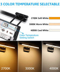 Adjustable LED Picture Light For Wall Art And Frames, Plug In Or Hardwired, CRI90, color temperature settings, 8W, Satin Nickel