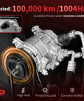 Keep Your Daily Driver Chillin And Stress Free With This Heavy Duty AC Compressor With Clutch Built For Nissan Altima And Rogue SL SV Models L4 2Point5 Gas Engines Straight Bolt Up Direct Fits Great close-up of ADC12 die-cast aluminum compressor components.