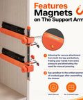 Pro Grade Drawer Slide Installation Jig With Knockout Toggle Clamp And Magnetic Aligner, showing magnetic support arms on cabinet.