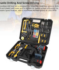 Heavy Duty Cordless Drill Set With 25 Adjustable Torque Settings And 1500 Rpm Lithium Battery Delivers Beefy Power for drilling and screw driving.