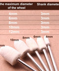 25 Pcs Wool Mounted Mandrel Set With One Eighth Inch Shank Polishing Bits Burrs Buffing Wheels For Rotary Tool Five Size Assortment