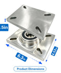Heavy Duty Swivel Plate Turntable Bearing For Workstations And Welding Tables Ideal For Production Lines And Display Setups Kingpinless Rotating Platform With Smooth Load Bearing And Flexible Angling For Easy Tooling And Assembly 6.3 x 4.53 in steel plate
