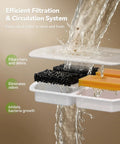 Efficient filtration system of Cordless Wide Tray Dog Water Fountain With 5000mAh Battery Powered Pet Water Dispenser Three Motion Sensors Stainless Steel 8L Capacity Great For Multi Pets Easy Setup And Cleaning No Cords