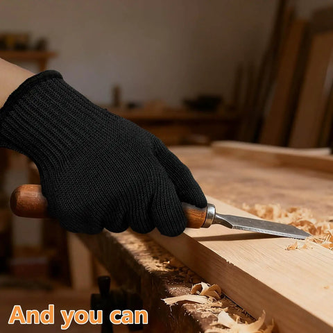 Cut Resistant Gloves With Stainless Steel Wire Core For Pro Grade Food Prep Level 5 Protection, Dexterity For Kitchen Chefs Butchers Meat Cutting Mandoline Oyster Shucking Garden And Wood Carving Size Large used for wood carving.