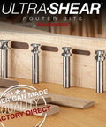 Premium Half Round Router Bit Set Delivering Heckuva Sharp Carbide Blades For Effortless Bullnose Shaping And Dead Reliable Loose Tenon Joinery Rock Solid One Half Inch Shank Carpenter Gear Made In Usa 4pcs displayed on wood