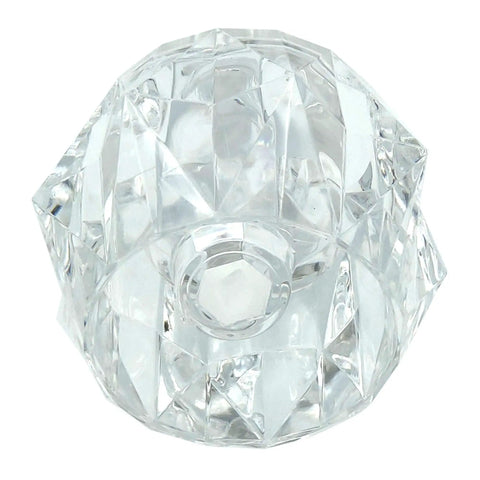Offset Shower Tub Handle Knob With Single Control And Replacement Trim Kit In Clear Acrylic Finish, top view
