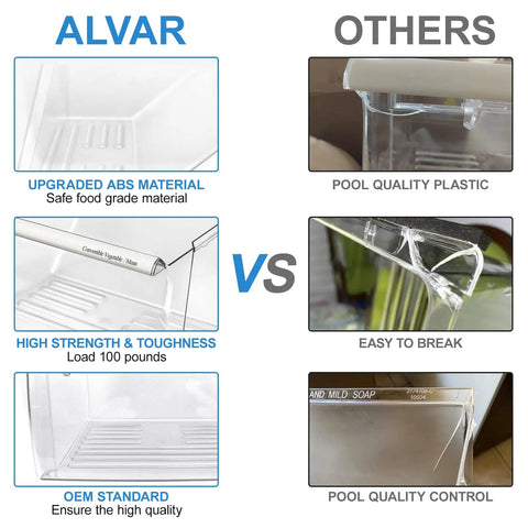2 Pack Upgraded Fridge Crisper Drawer Upper Humidity Control Drawer And Lower Crisper Bin Replacement For Whirlpool Kenmore Comparison