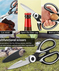 Outdoor Camping Kitchen Utensil Set 10 Piece Stainless Steel Cooking And Grilling Utensils With Travel Organizer scissors