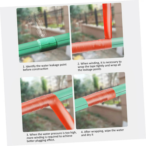 DIY Friendly Pipe Sealing Tape Self Adhesive Sealant For Leak Stop And Plumbing Repairs Flexible Waterproof Tape For Home Use Easy To Apply Duct Tape For Faucets Pipes Joints And Household Leaks applied on green pipe