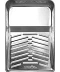 Deluxe 11 Inch Metal Paint Tray Pro Grade Rust Resistant Steel With Rugged Ribbed Roll Off Area And Level Welded Legs For A Flat No-Sag Load