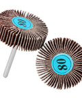 Top Quality 10 Piece Aluminum Oxide Flap Wheel Set For Drill With Metal Shank Sander, 80 grit sanding wheels for various materials.