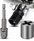 Three Piece Scissor Jack Adapter Set For Cars Includes Universal Jack Socket Converter And One Half Inch Drive Socket Adapter