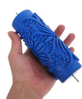 Patterned Paint Roller Brings Flower Wall Art Vibes To Quick Home Decor Refreshes And Furniture Printing Projects Making Each Room A Total Game Changer Always, blue rubber textured handle