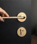 Quiet Room Door Lock Handle For Luxury Interior Design, Slick High Security Anti Theft Door Hardware with gold finish